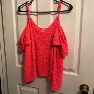 Lilly Pulitzer hot pink cold shoulder top